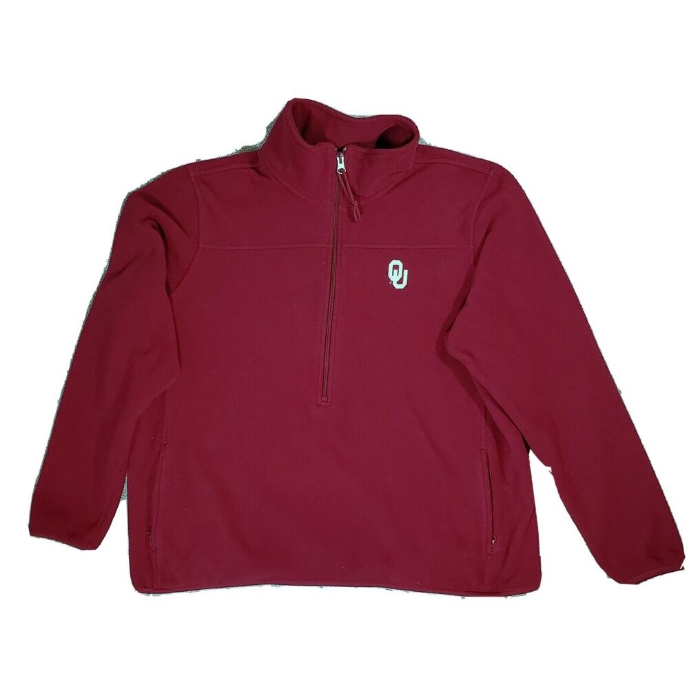 GIII Carl Banks Mens Half Zip Small Oklahoma Sooners Fleece Crimson Jacket